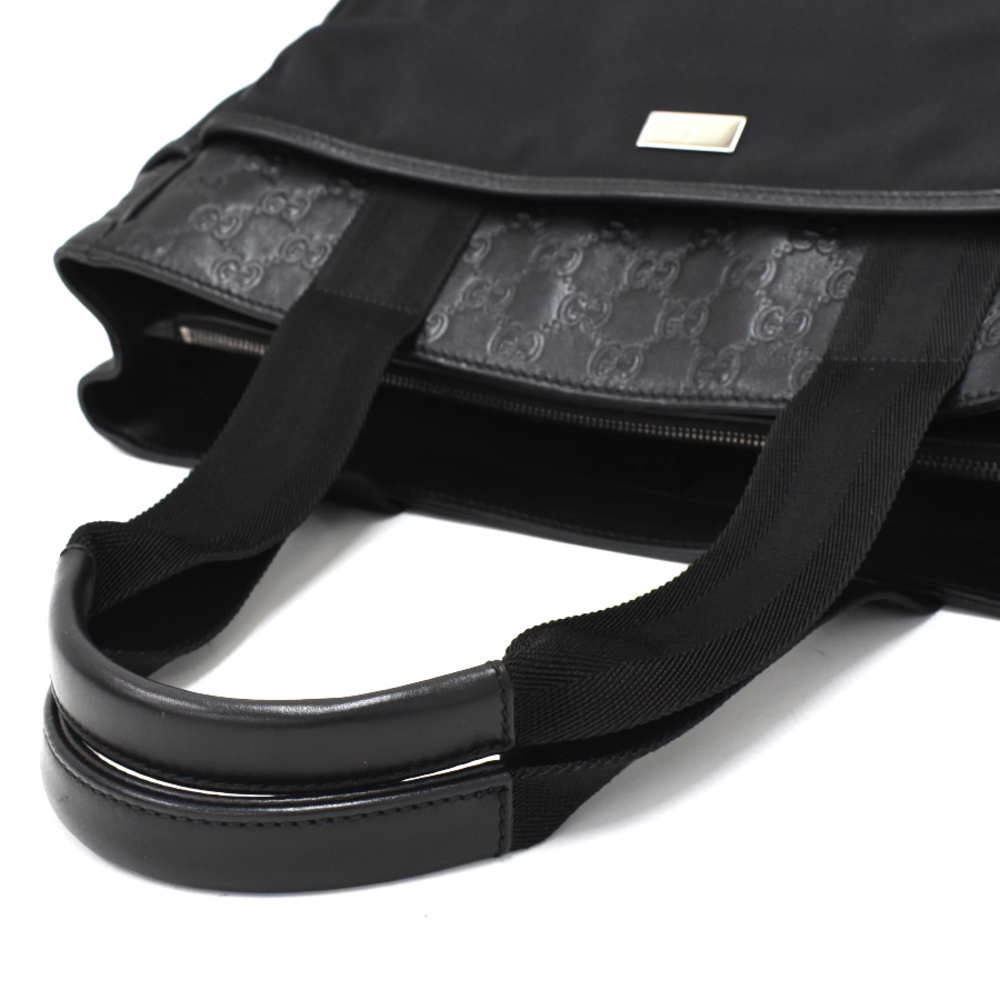 Gucci Tote Bag Guccisima Nylon Leather Black - Picture 7 of 9